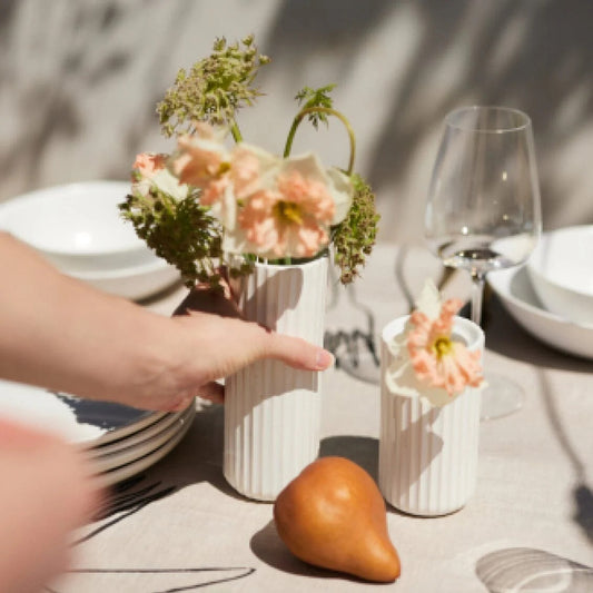 Hand-Finished Ceramic Tall Bud Vase, minimalist modern decor for stylish home interiors