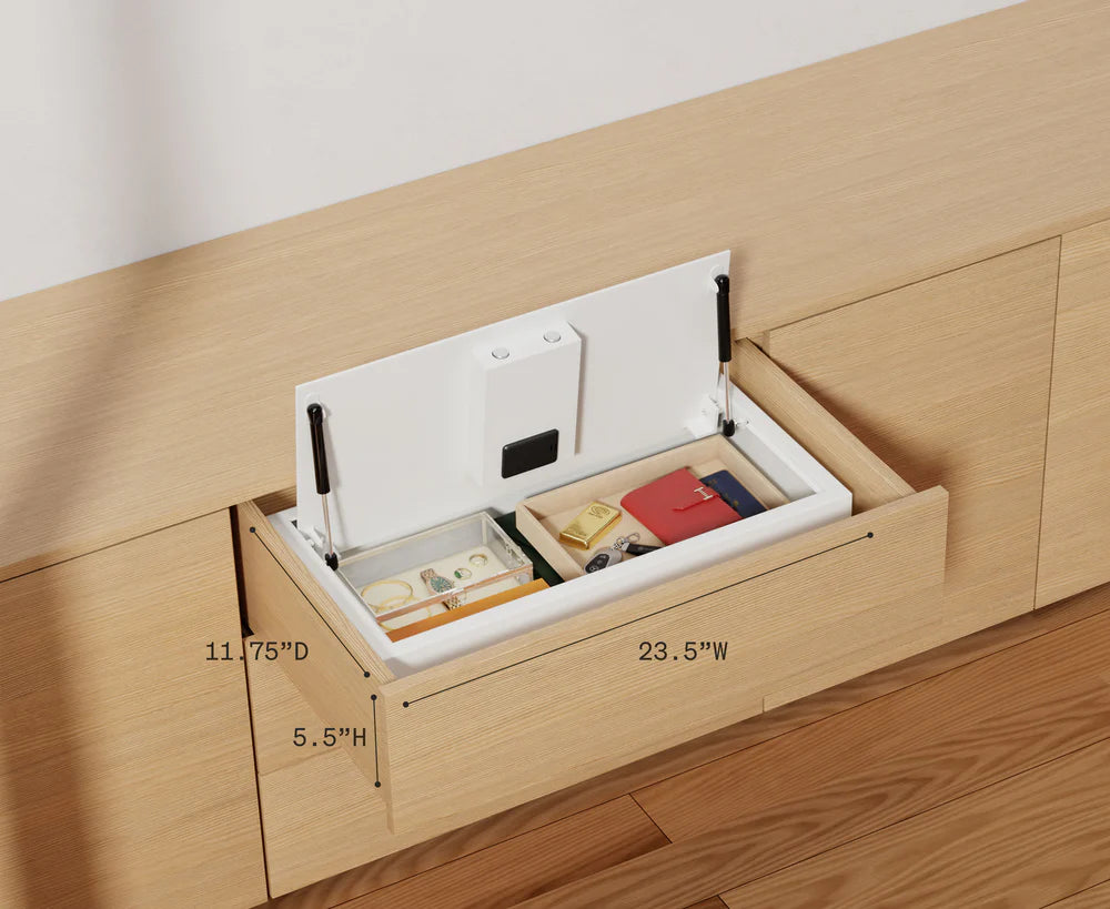 Zenvira Home Top-Opening In-Drawer Biometric Safe