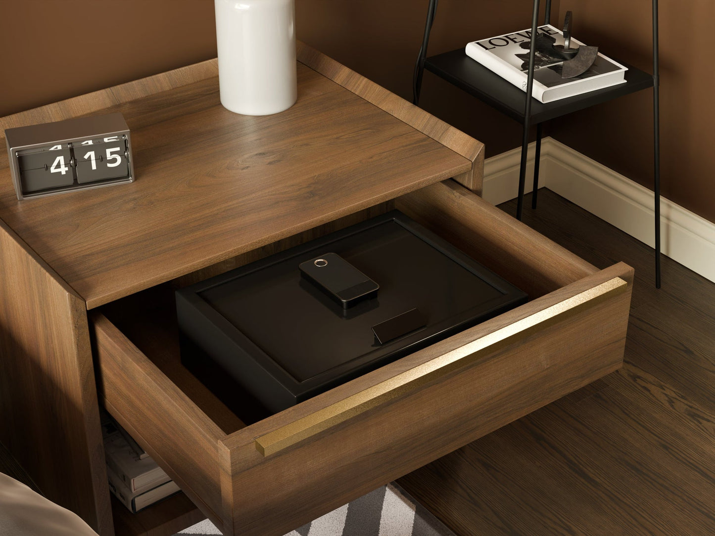 Zenvira Home Top-Opening In-Drawer Biometric Safe