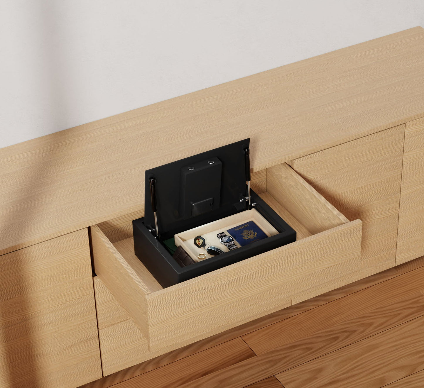 Zenvira Home Top-Opening In-Drawer Biometric Safe