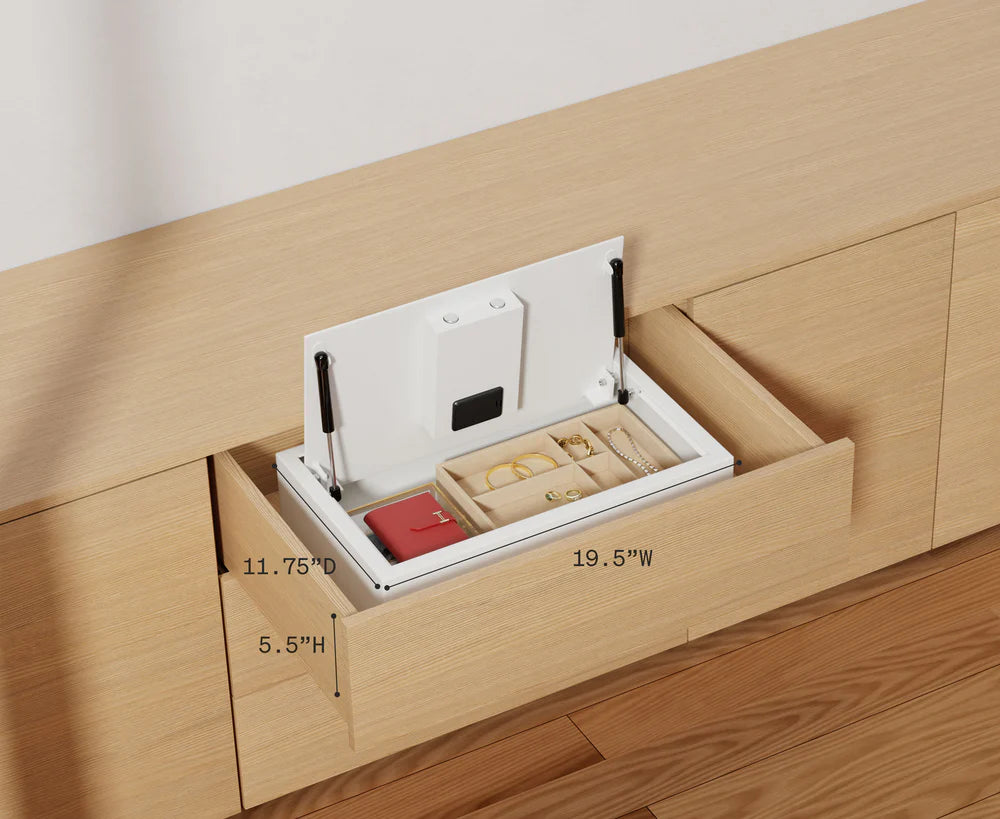 Zenvira Home Top-Opening In-Drawer Biometric Safe