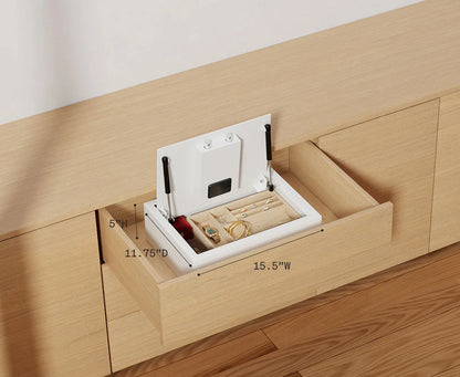 Zenvira Home Top-Opening In-Drawer Biometric Safe